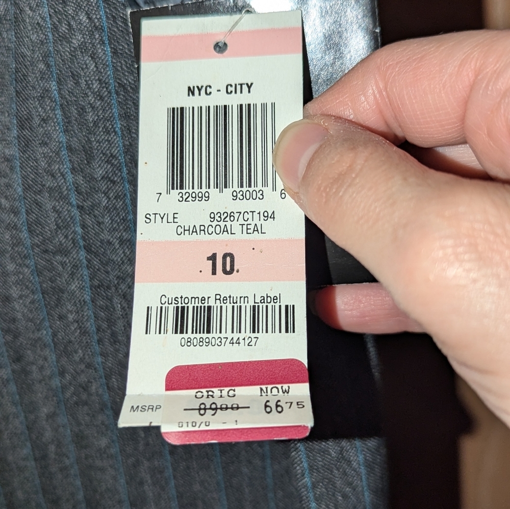 NWT Alfani Charcoal Teal NYC City Pants Size 10 - Picture 5 of 9